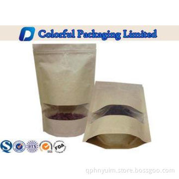100g , 250g , 500g , 1kg kraft paper Stand Up Pouch with Wi